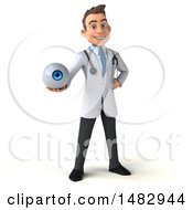 Clipart Of A 3d White Male Doctor On A White Background Royalty Free Illustration by Julos