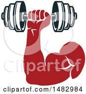 Poster, Art Print Of Bodybuilders Arm Working Out With A Dumbbell