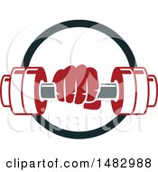 Poster, Art Print Of Hand Holding A Dumbbell In A Circle