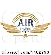 Clipart Of A Tan Airplane Propeller Wings And Text Design Royalty Free Vector Illustration