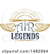Poster, Art Print Of Tan Airplane Propeller Wings And Text Design