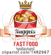 Poster, Art Print Of Sketched Carton Of Chicken Or Potato Nuggets