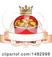 Clipart Of A Sketched Carton Of Chicken Or Potato Nuggets Royalty Free Vector Illustration