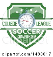 Poster, Art Print Of Soccer Stopwatch And Shield Design