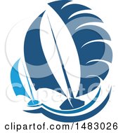 Clipart Of A Blue Yacht Design Royalty Free Vector Illustration by Vector Tradition SM