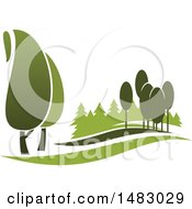 Poster, Art Print Of Green Landscape With Trees
