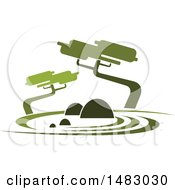Clipart Of A Green Landscape With Trees Royalty Free Vector Illustration