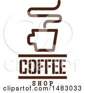 Poster, Art Print Of Brown Steamy Coffee Cup And Text