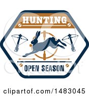Poster, Art Print Of Crossbow And Rabbit Open Season Hunting Shield
