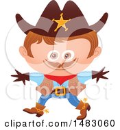 Poster, Art Print Of Boy In A Cowboy Sheriff Halloween Costume
