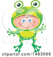 Poster, Art Print Of Girl In A Frog Halloween Costume