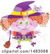 Poster, Art Print Of Girl In A Witch Halloween Costume