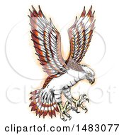 Swooping Osprey In Sketched Tattoo Style