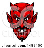 Poster, Art Print Of Grinning Evil Red Devil Face