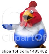 Clipart Of A 3d Chubby French Chicken On A White Background Royalty Free Illustration by Julos