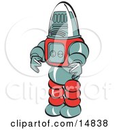 Robot Toy Retro Clipart Illustration by Andy Nortnik