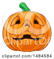 Poster, Art Print Of Grinning Carved Halloween Jackolantern Pumpkin