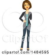Clipart Of A Business Woman Thinking Royalty Free Illustration