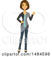 Clipart Of A Happy Encouraging Business Woman Giving A Thumb Up Royalty Free Illustration