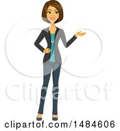 Poster, Art Print Of Happy Business Woman Presenting
