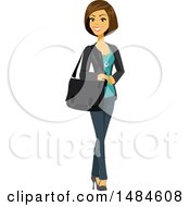 Poster, Art Print Of Happy Business Woman With A Bag On Her Shoulder