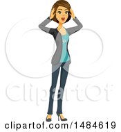 Clipart Of A Shocked Business Woman Royalty Free Illustration