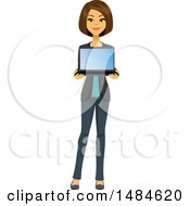 Poster, Art Print Of Happy Business Woman Holding A Laptop Computer