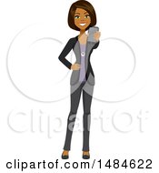 Happy Business Woman Holding Out A Cell Phone