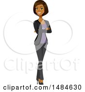 Clipart Of A Happy Business Woman With Folded Arms Royalty Free Illustration