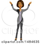 Clipart Of A Frustrated Business Woman Holding Her Arms Out Royalty Free Illustration
