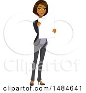 Poster, Art Print Of Happy Business Woman Holding A Blank Board