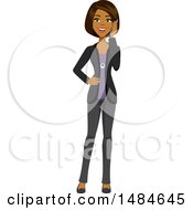 Clipart Of A Happy Business Woman Talking On A Cell Phone Royalty Free Illustration