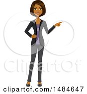 Poster, Art Print Of Happy Business Woman Pointing