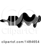 Clipart Of A Black And White Paintbrush And Stroke Royalty Free Vector Illustration