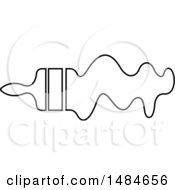 Clipart Of A Black And White Lineart Paintbrush And Stroke Royalty Free Vector Illustration
