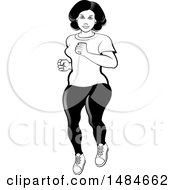 Poster, Art Print Of Grayscale Hispanic Woman Jogging