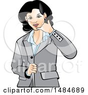 Poster, Art Print Of Hispanic Business Woman Gesturing Call Me