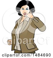 Clipart Of A Hispanic Business Woman Gesturing Call Me Royalty Free Vector Illustration by Lal Perera