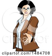 Clipart Of A Hispanic Business Woman Reaching Out To Shake Hands Royalty Free Vector Illustration