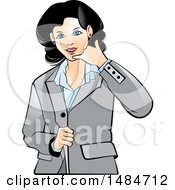 Poster, Art Print Of Hispanic Business Woman Gesturing Call Me