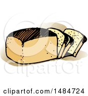 Clipart Of A Sketched Loaf And Slices Of Bread Royalty Free Vector Illustration