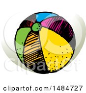 Clipart Of A Sketched Beach Ball Royalty Free Vector Illustration