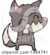 Clipart Of A Fox Giggling Royalty Free Vector Illustration