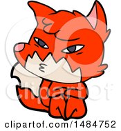 Clipart Of A Fox Being Stubborn Royalty Free Vector Illustration