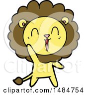 Poster, Art Print Of Laughing Lion Cartoon