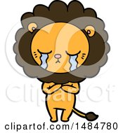 Poster, Art Print Of Crying Cartoon Lion