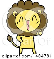 Poster, Art Print Of Happy Cartoon Lion