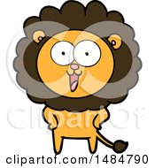 Poster, Art Print Of Happy Cartoon Lion