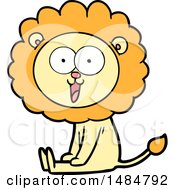 Poster, Art Print Of Happy Cartoon Lion