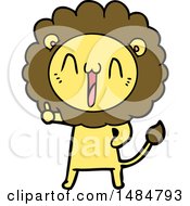 Poster, Art Print Of Happy Cartoon Lion